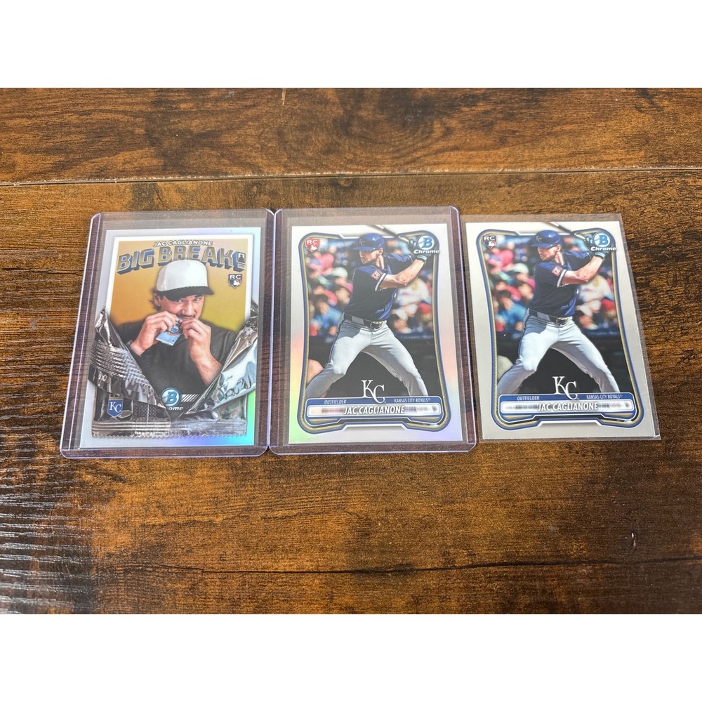 2026 Bowman Chrome Jac Caglianone Rookie Card Lot 3ct Royals 79 BB-11 Refractor